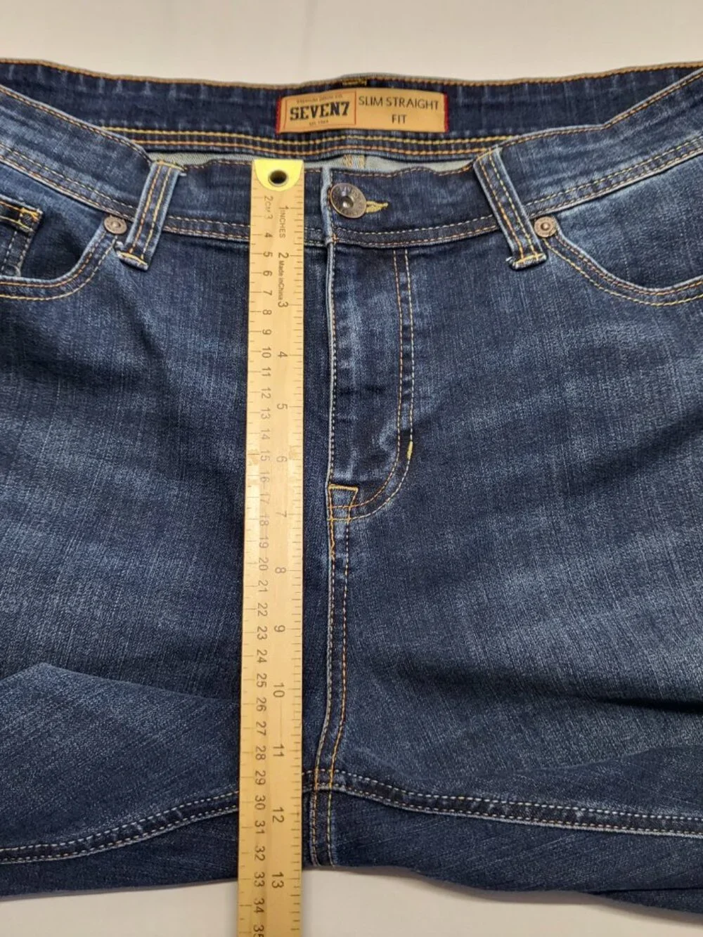 Seven7 Jeans Mens 38 X 32 Slim Straight Fit Premium Denim Pants Blue